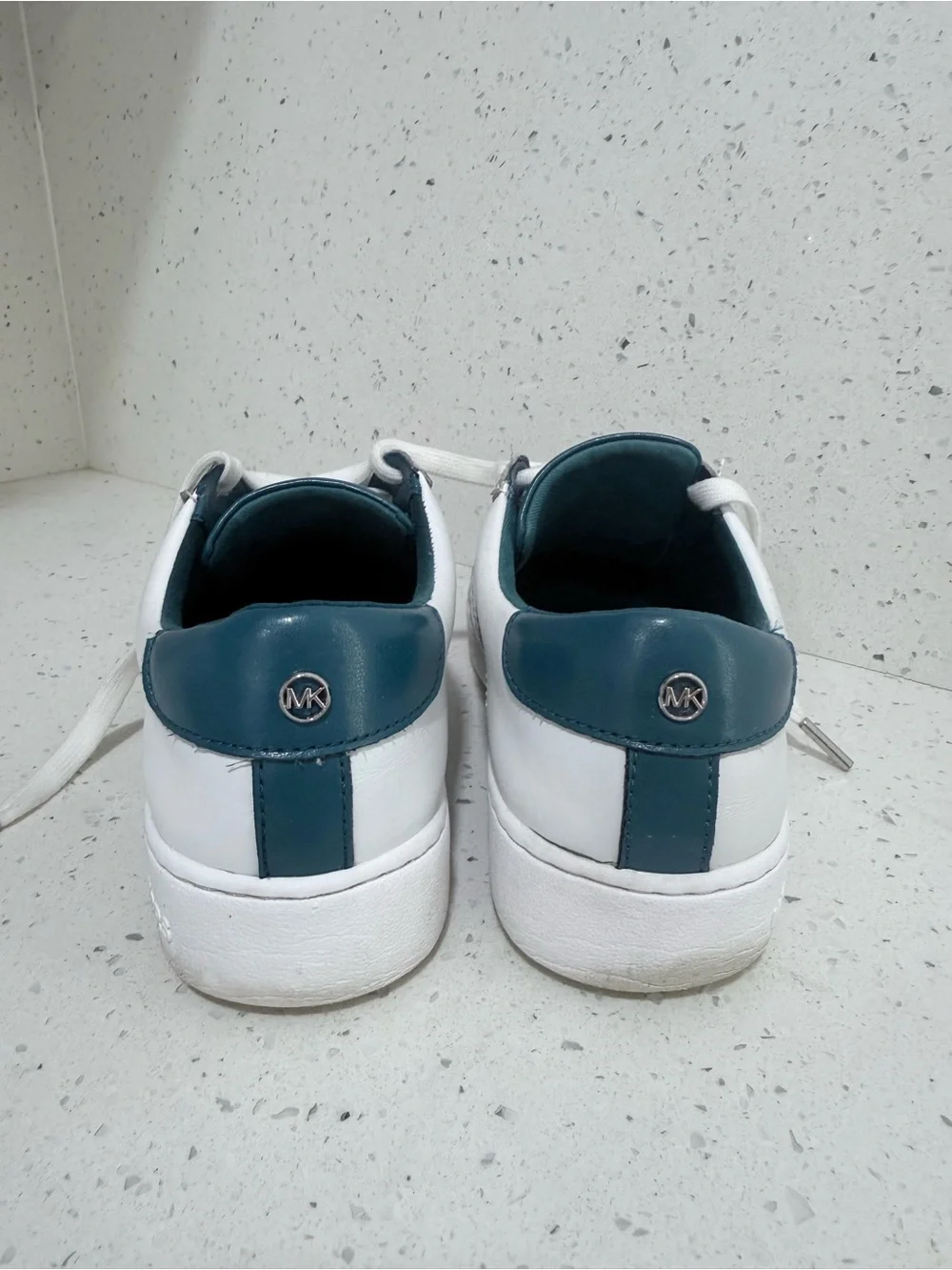 Michael‎ Kors White and Navy Leather Sneakers